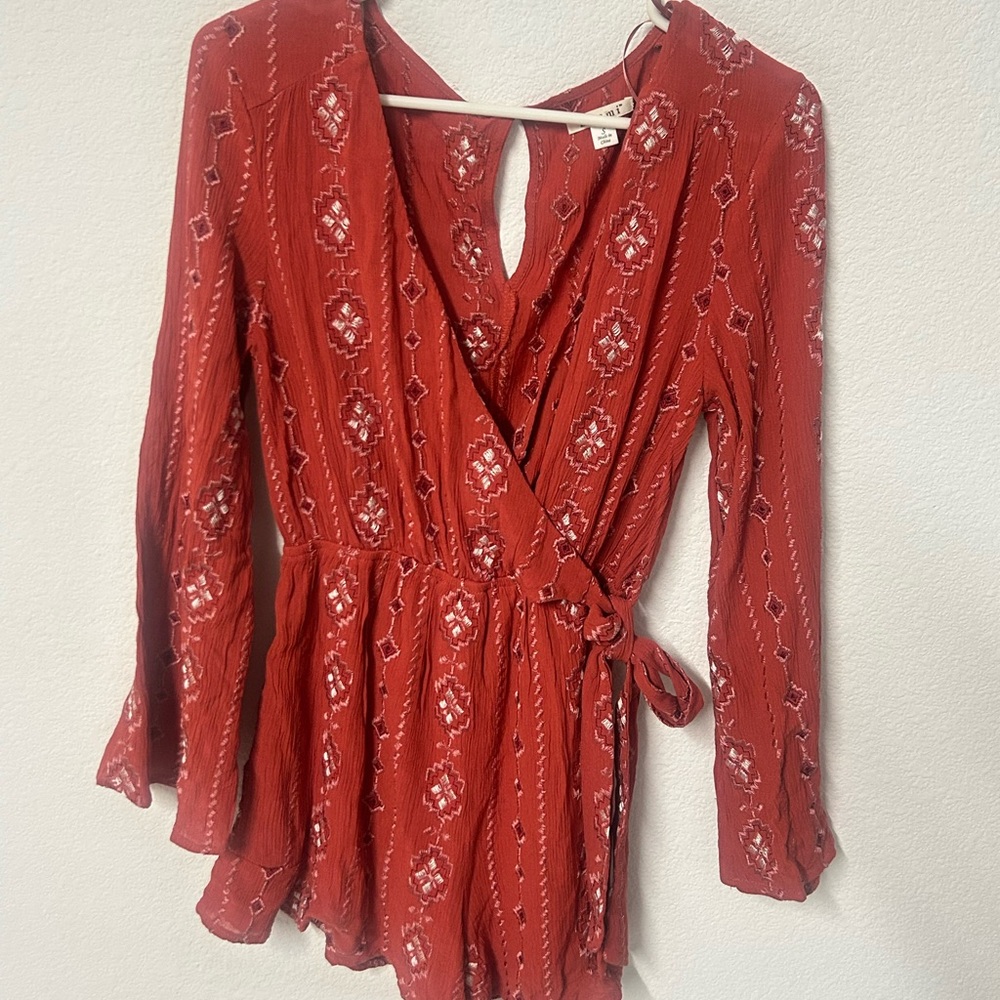 Red Wrap Romper